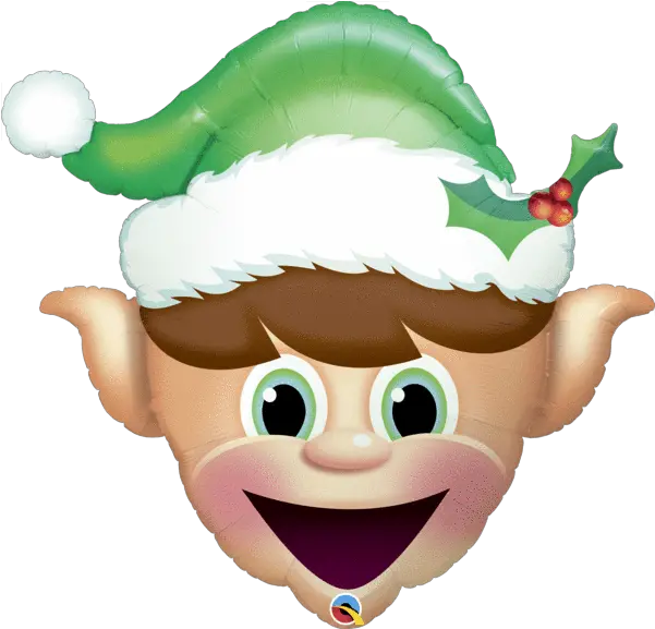 Christmas Elf Foil Party Balloon Qualatex Shape 90cm Elf Christmas Face Png Elf Transparent