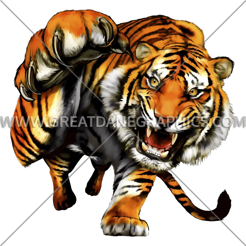 Tiger Prowl Production Ready Artwork For T Shirt Printing Tiger Clawing At Camera Png Tiger Claw Icon