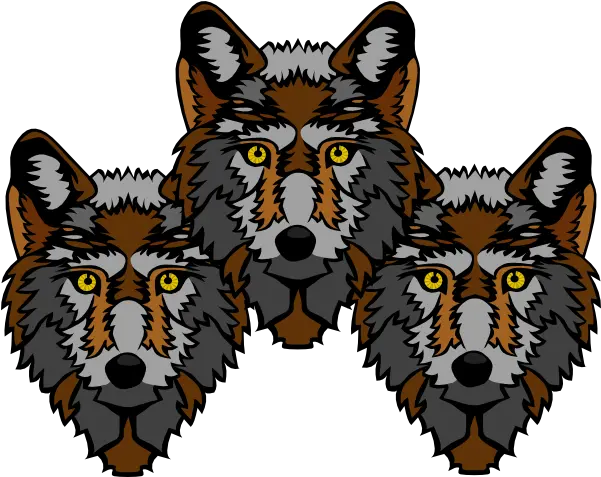 3 Wolf Heads Clip Art 3 Head Wolf Logo Png Wolf Head Png