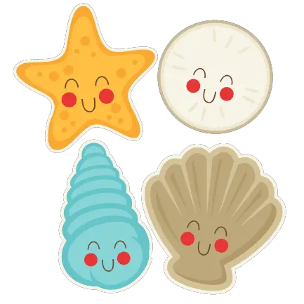 Cute Seasells Svg Cut File Free Cuts Summer Svgs Beach Cute Seashells Cartoon Png Seashells Png