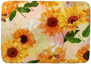 Seamless Pattern With Hand Drawn Watercolor Sunflowers Bath Mat U2022 Pixers We Live To Change Watercolor Painting Png Watercolor Sunflower Png