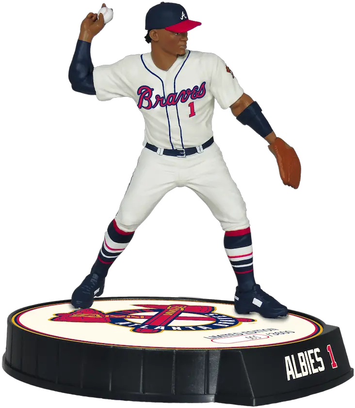 Atlanta Braves Ozzie Albies Figure Baseball Protective Gear Png Atlanta Braves Png