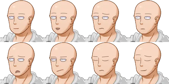 Saitama Sprites Transparent Png Image Rpg Maker One Punch Man Saitama Face Png