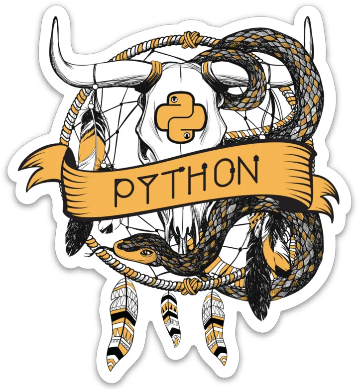 Python Illustration By Udenholmsdead In Sticker Form Snake And Bull Skull Tattoo Png Snake Tattoo Transparent