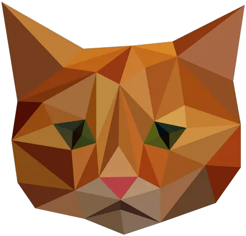 Cat Face Orange Low Poly Transparent Png Images U2013 Free Cat Face Low Poly Cat Face Png