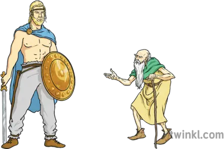 Fionn And Old Man Illustration Twinkl Cartoon Png Old Man Png