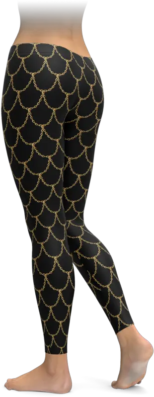 Gold Chain Mermaid Scales Leggings U2013 Brave New Look Low Rise Leggings Png Mermaid Scales Png