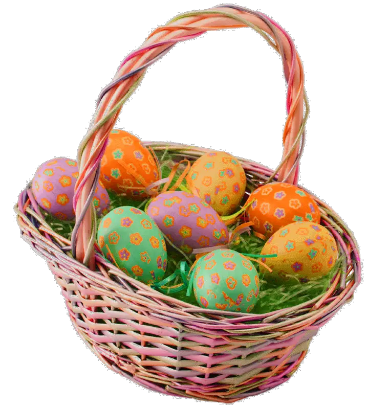 Easter Basket Transparent Background Easter Egg Basket Png Easter Eggs Transparent Background