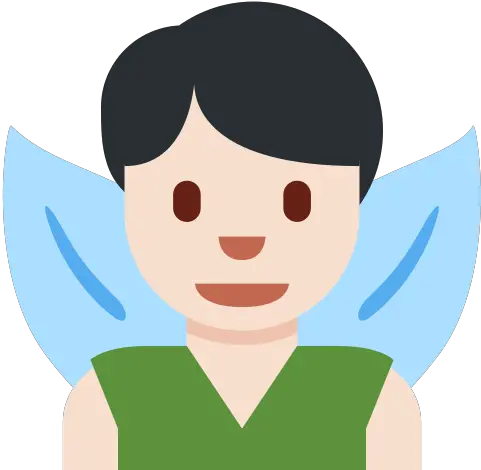 U200d Man Fairy Emoji With Light Skin Tone Meaning And Emoji De Hada Png Fairy Light Png