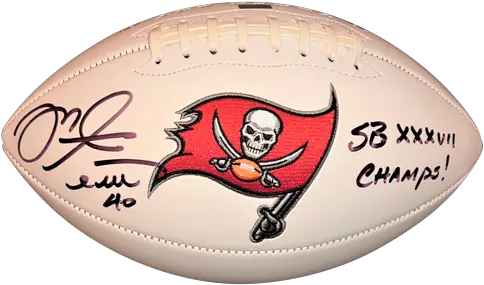 Mike Alstott Autographed Tampa Bay Buccaneers Logo Football W Sb Xxxvii Champs Buccaneers Tampa Bay Png Buccaneers Logo Png