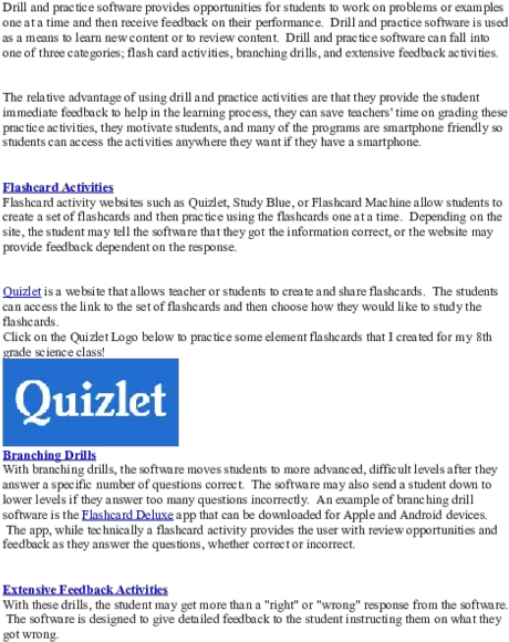 Drill And Practice Horizontal Png Quizlet Logo