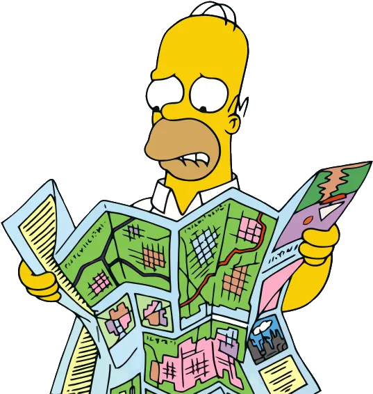 Png Looking Homer Simpson Map Clipart Png