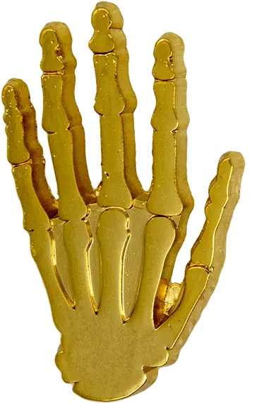 Skeleton Hand Pin Gold Godertme Bone Png Skeleton Hand Png