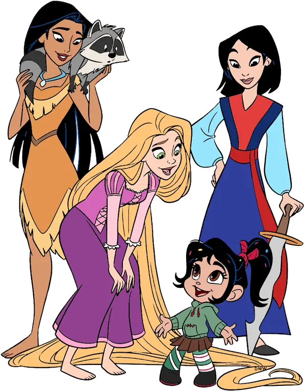 Pocahontas Rapunzel Mulan Vanellope Ralph Breaks The Ralph Breaks The Internet Disney Princess Art Png Pocahontas Png