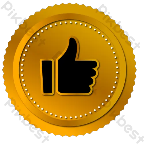 Round Golden Like Icon Free Png Transparent Images Ai Gold Two Thumbs Up Icon