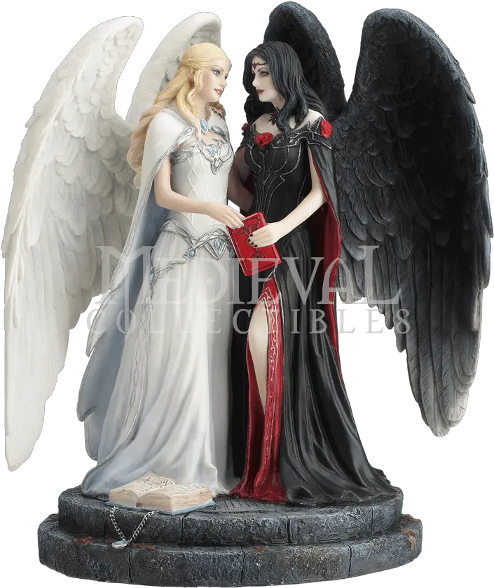 Download Dark And Light Angel Statue Angel Figurines Png Angel Statue Png