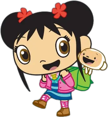 Kai Lan With Hoho In Backpack Transparent Png Stickpng Ni Hao Kai Lan Hoho Backpack Clipart Png