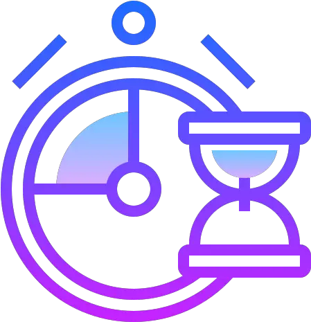 Clock Icon In Gradient Line Style Clock Icon Png Purple Time Clock Icon