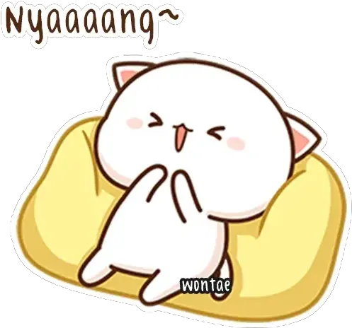 Mochi Peach Cat Whatsapp Stickers Stickers Cloud Mochi Peach Cat Gif Sleep Png Peach Emoji Png