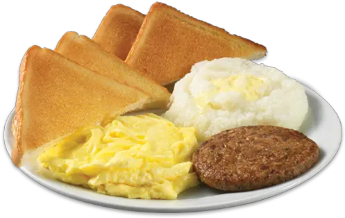 Plate With Sausage Grits Eggs Southern Style Southern Breakfast Png Breakfast Transparent