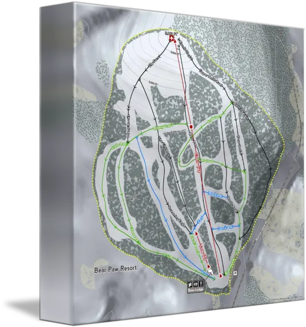 Bear Paw Trail Map By Matt Liapis Map Png Bear Paw Png