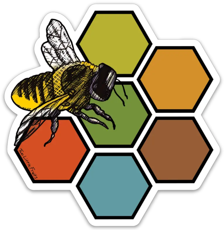 Large Honey Bee And Honeycomb Decal Sticker Geometric Areas Of Psychological Assessment Png Honeycomb Pattern Png