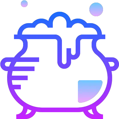 Cauldron Icon In Gradient Line Style Drawing Png Cauldron Icon