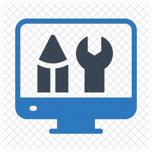 Free Monitor Setting Flat Icon Cone Wrench Png Monitor System Gear Icon