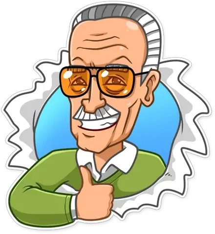 Stickers Stan Lee Stickers De Marvel Para Whatsapp Png Stan Lee Png