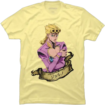 Dbh Collective Yellow Tv U0026 Movies T Shirts Tanks And Yellow Anime Shirts Png Giorno Giovanna Icon