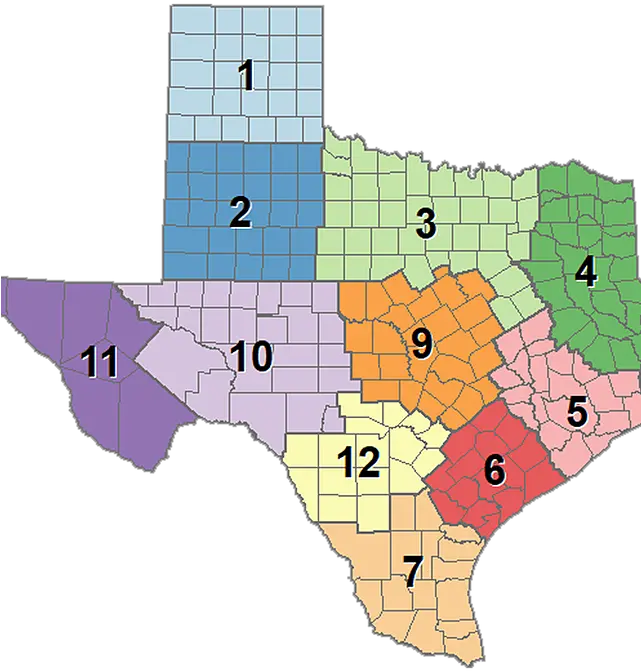 Regional Societies Map Png Texas State Png