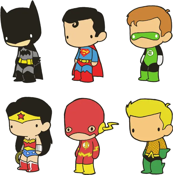 The Flash Aquaman Martian Manhunter Wally West Batman Wonder Woman Chibi Batman Png Aquaman Transparent