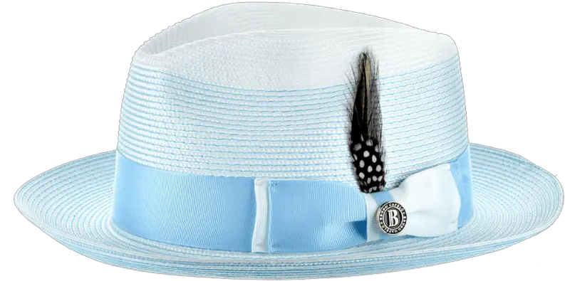 Summer Fedora Hat For Men White Light Blue Two Tone Straw Si 963 Size L Costume Hat Png Straw Hat Transparent