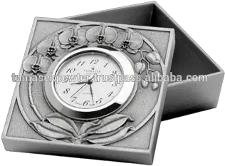 Orchid Trinket Box Cum Table Clock Quartz Clock Png Cum Png