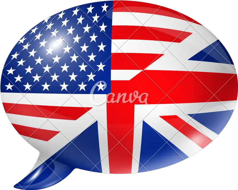 Uk And Usa Flags Speech Bubble Icons By Canva Dawn Patrol Png Uk Flag Png