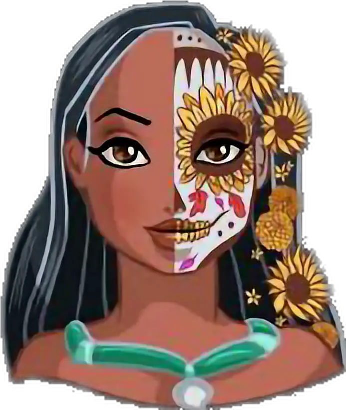 Disney Sugarskull Princess Pocahontas Pocahontas Sugar Disney Princess Sugar Skull Png Pocahontas Png