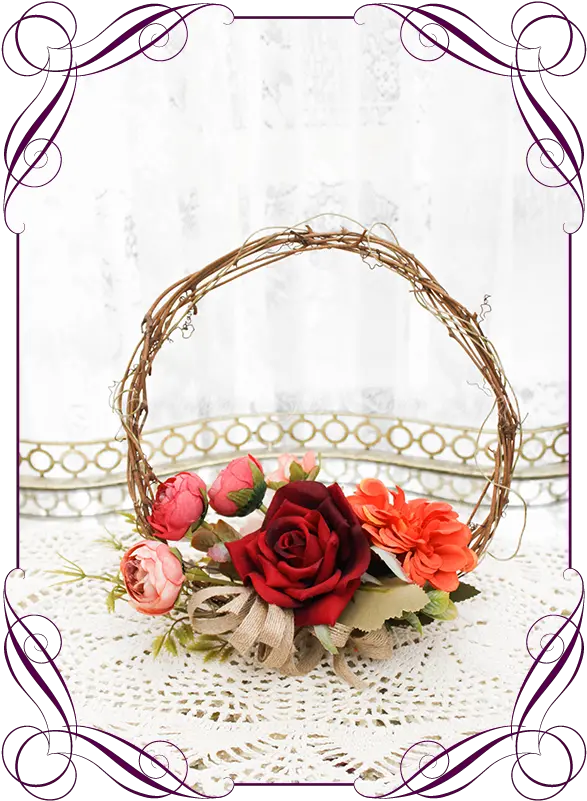 Rustic Autumn Fall Flower Girl Wedding Flower Girl Wreath Png Fall Flowers Png