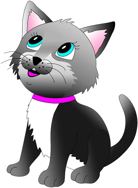 Cartoon Grey Kitten Clipart Transparent Kitten Clipart Png Kitten Transparent