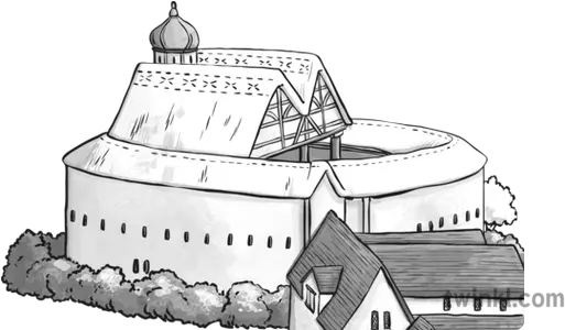 The Globe Theatre 1599 Black And White Illustration Twinkl Sketch Png Globe Black And White Png