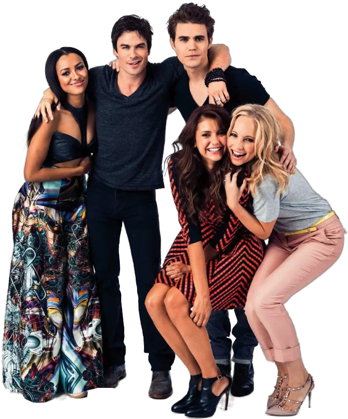 Caroline Elena Damon And Stefan Vampire Diaries Cast Png Ian Somerhalder Icon Gif