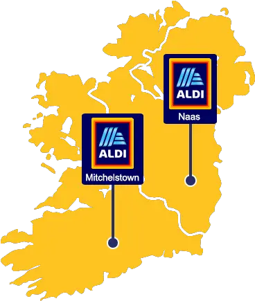 Aldi Recruitment Map Of Ireland Navy Png Aldi Logo Png