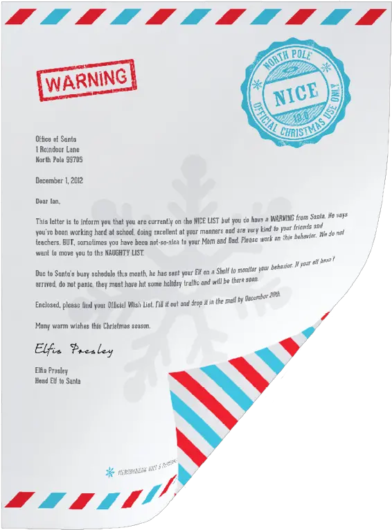 Pin Warning Stamp Png Elf On The Shelf Logo