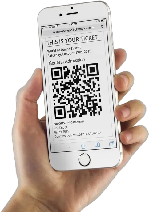 Mobile Ticketing System By Ticketspice Digital Ticket System Png Ticket Barcode Png