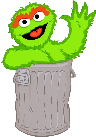 Black And White Oscar The Grouch Cartoon Oscar Sesame Street Png Oscar The Grouch Png