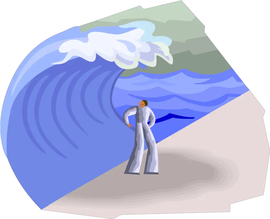 About To Be Washed Away By Tsunami Wave Vector Image Illustration Png Wave Vector Png