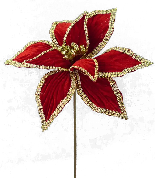 12 Velvet Leopard Print Poinsettia Pick Decorative Png Poinsettia Icon