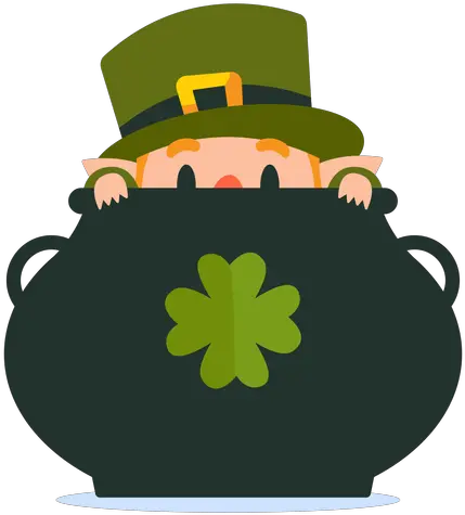 Leprechaun In Pot Cartoon Transparent Png U0026 Svg Vector File Covid 19 Scavenger Hunt Riddles Leprechaun Png