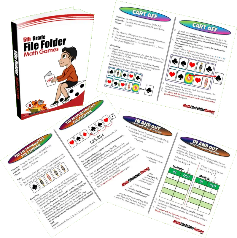 5th Grade File Folder Math Games Horizontal Png File Folder Png