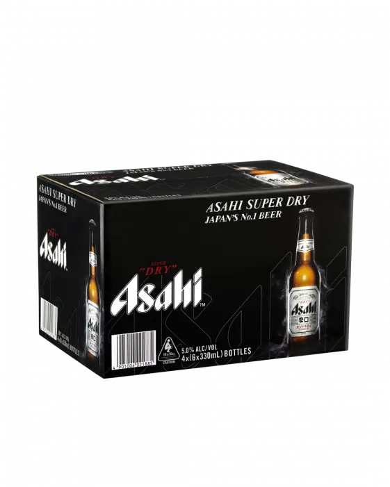 Asahi Super Dry 24 X 330ml Asahi Super Dry Case Png Alcohol Bottles Png