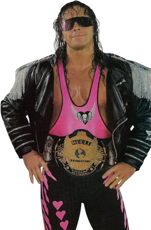 32094 Wwf Championship Bret Hart Transparent Cartoon Pink And Black Attack Png Hart Png